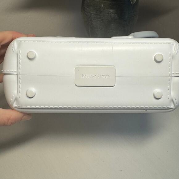 Bottega Veneta Mini Arco Rubber White Tote Shoulder Bag Purse - Picture 4 of 6